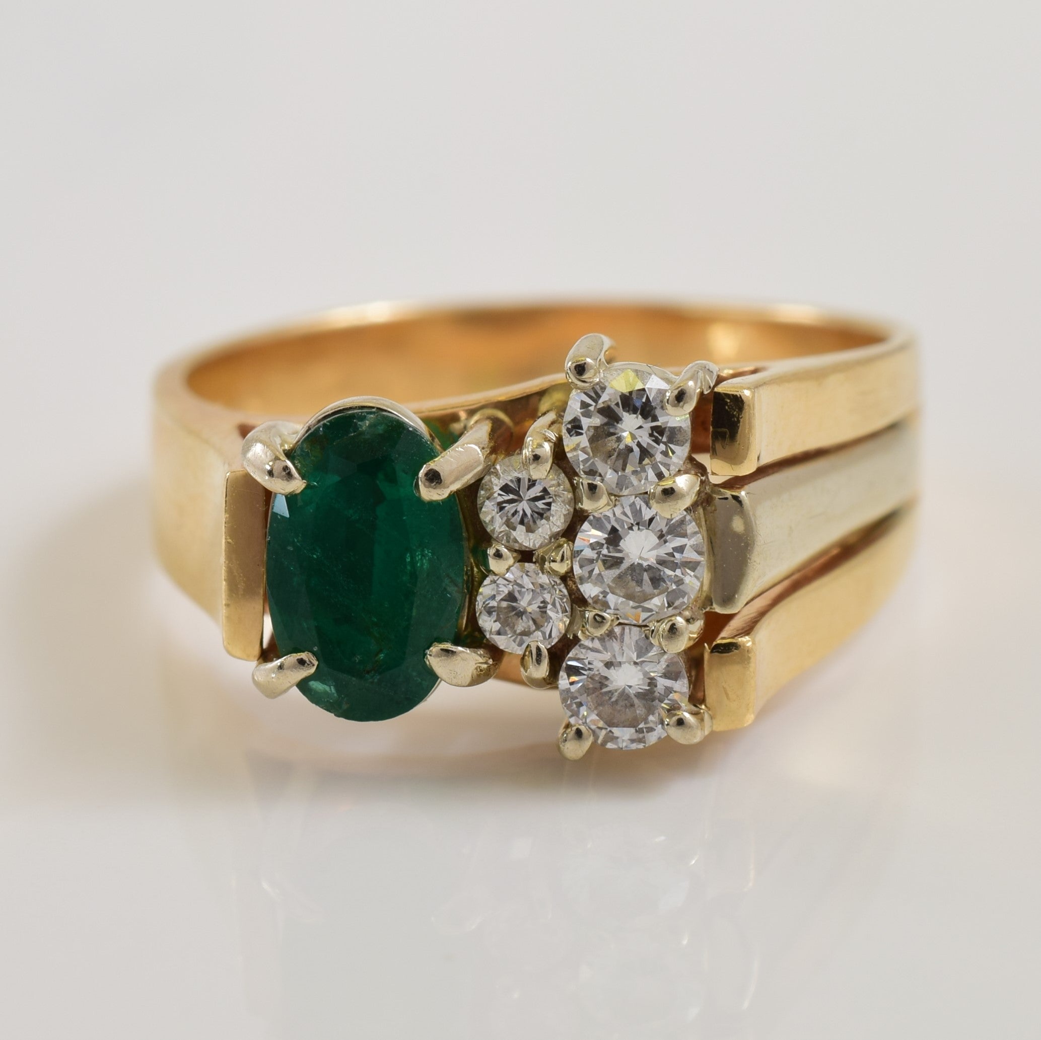 Emerald & Diamond Ring | 0.50ct, 0.30ctw | SZ 7.25 |