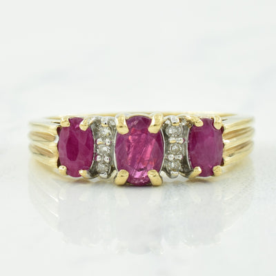 Ruby & Diamond Ring | 1.00ctw, 0.04ctw | SZ 7 |