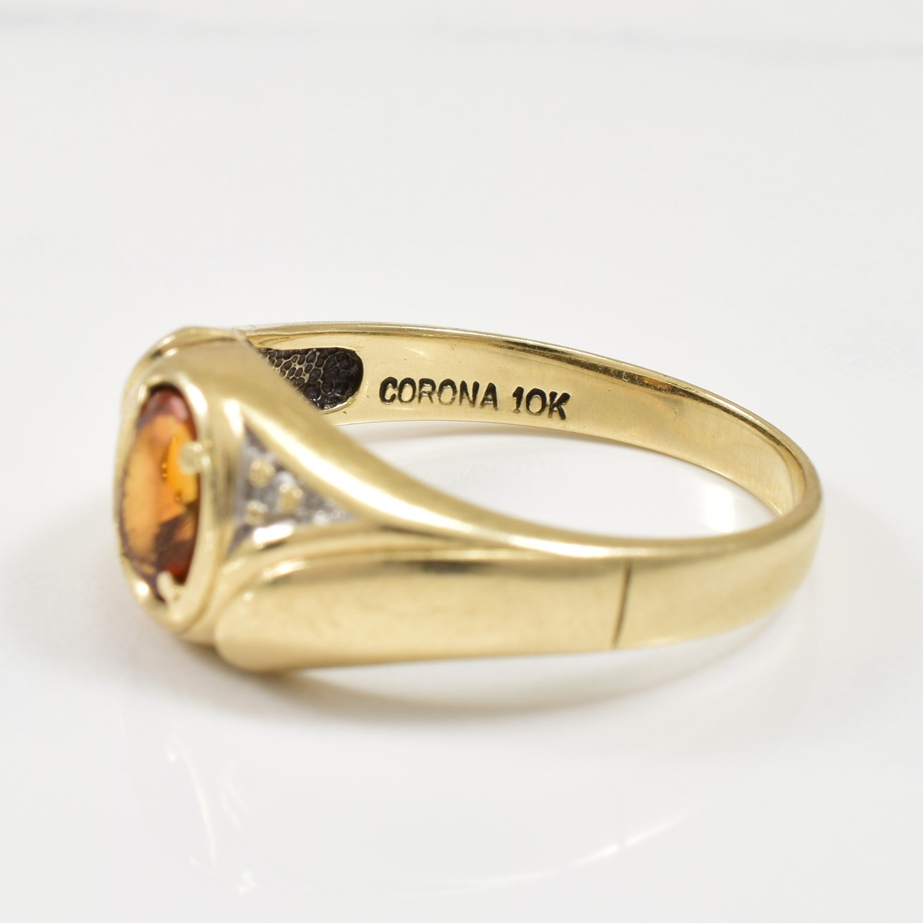 Citrine & Diamond Ring | 0.50ct, 0.02ctw | SZ 10 |