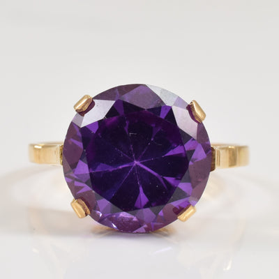 Synthetic Purple Sapphire Cocktail Ring | 7.50ct | SZ 5.5 |