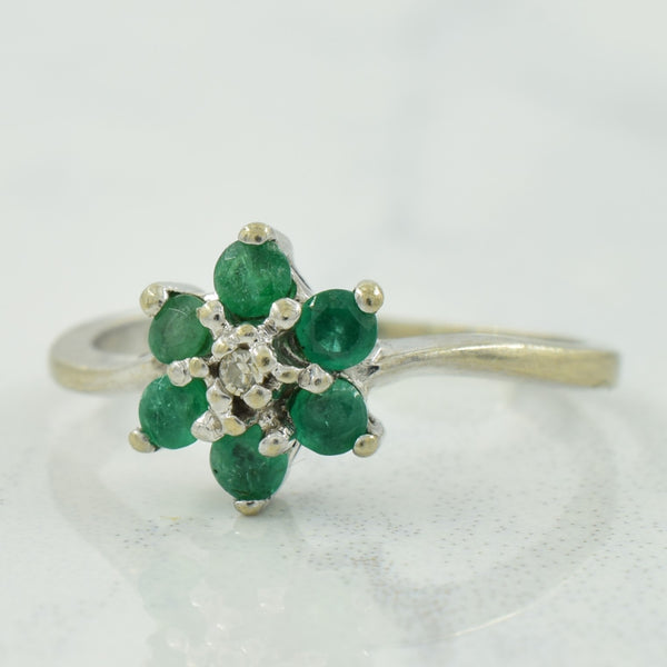 Emerald & Diamond Ring | 0.24ctw, 0.01ct | SZ 2.75 |