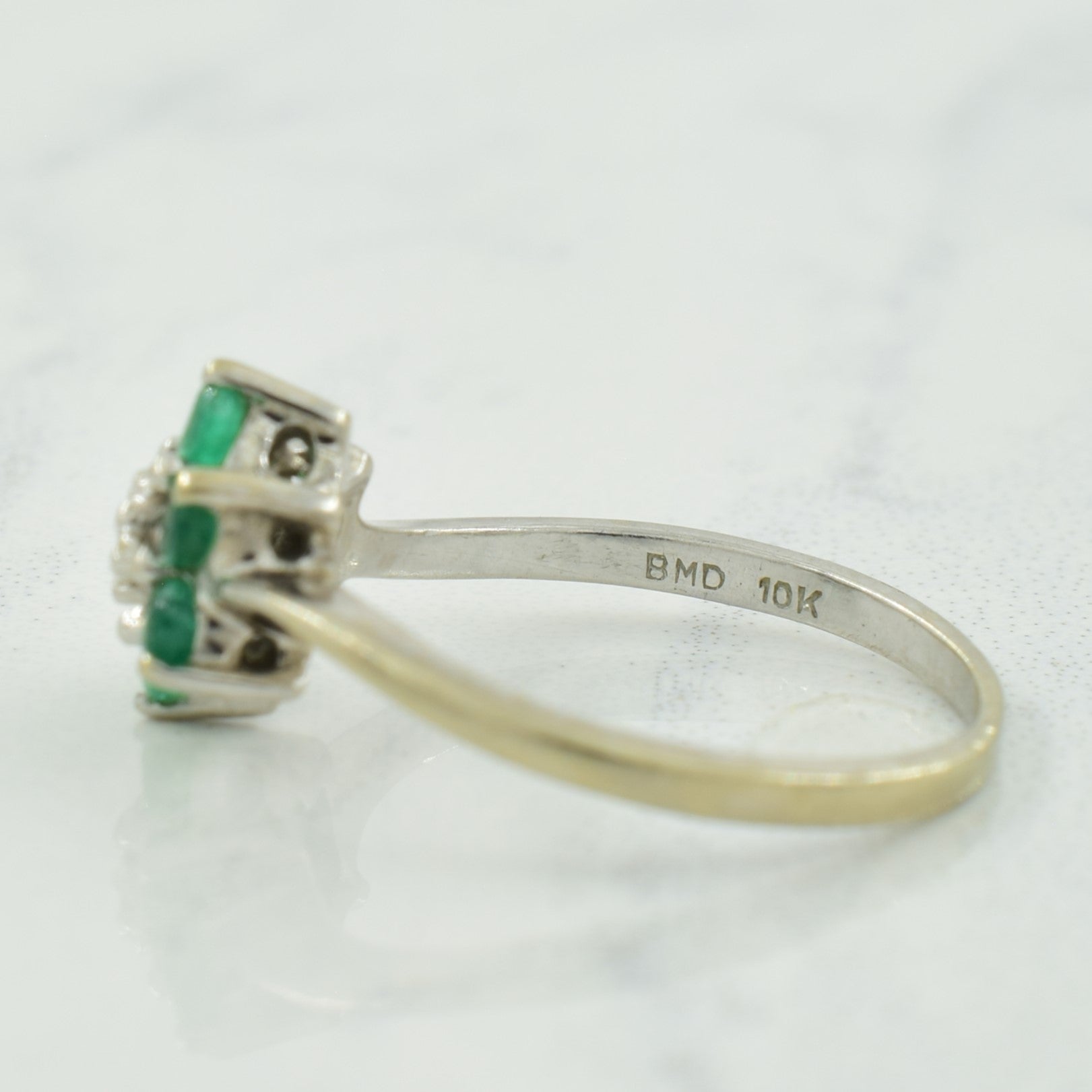 Emerald & Diamond Ring | 0.24ctw, 0.01ct | SZ 2.75 |