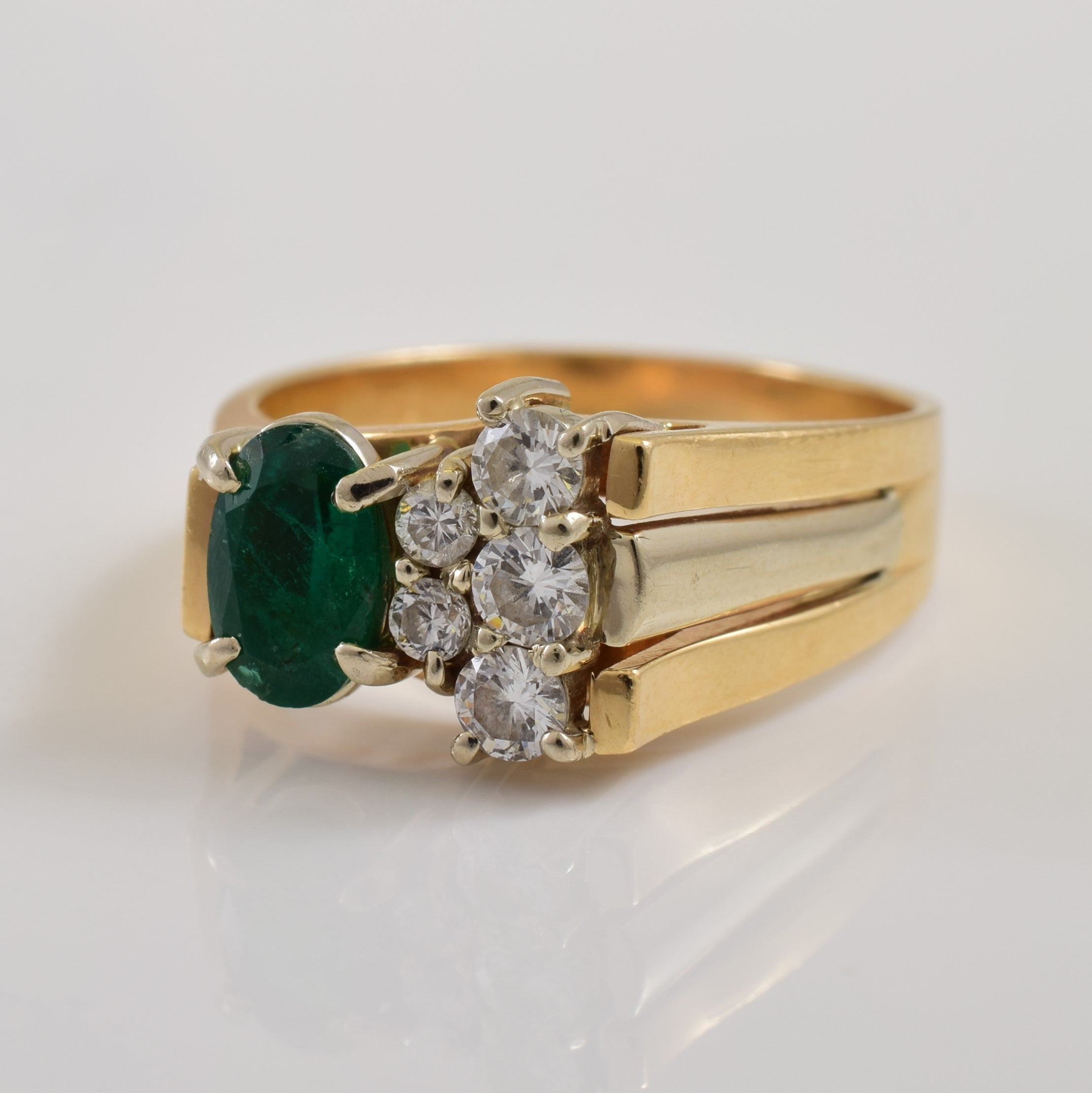 Emerald & Diamond Ring | 0.50ct, 0.30ctw | SZ 7.25 |