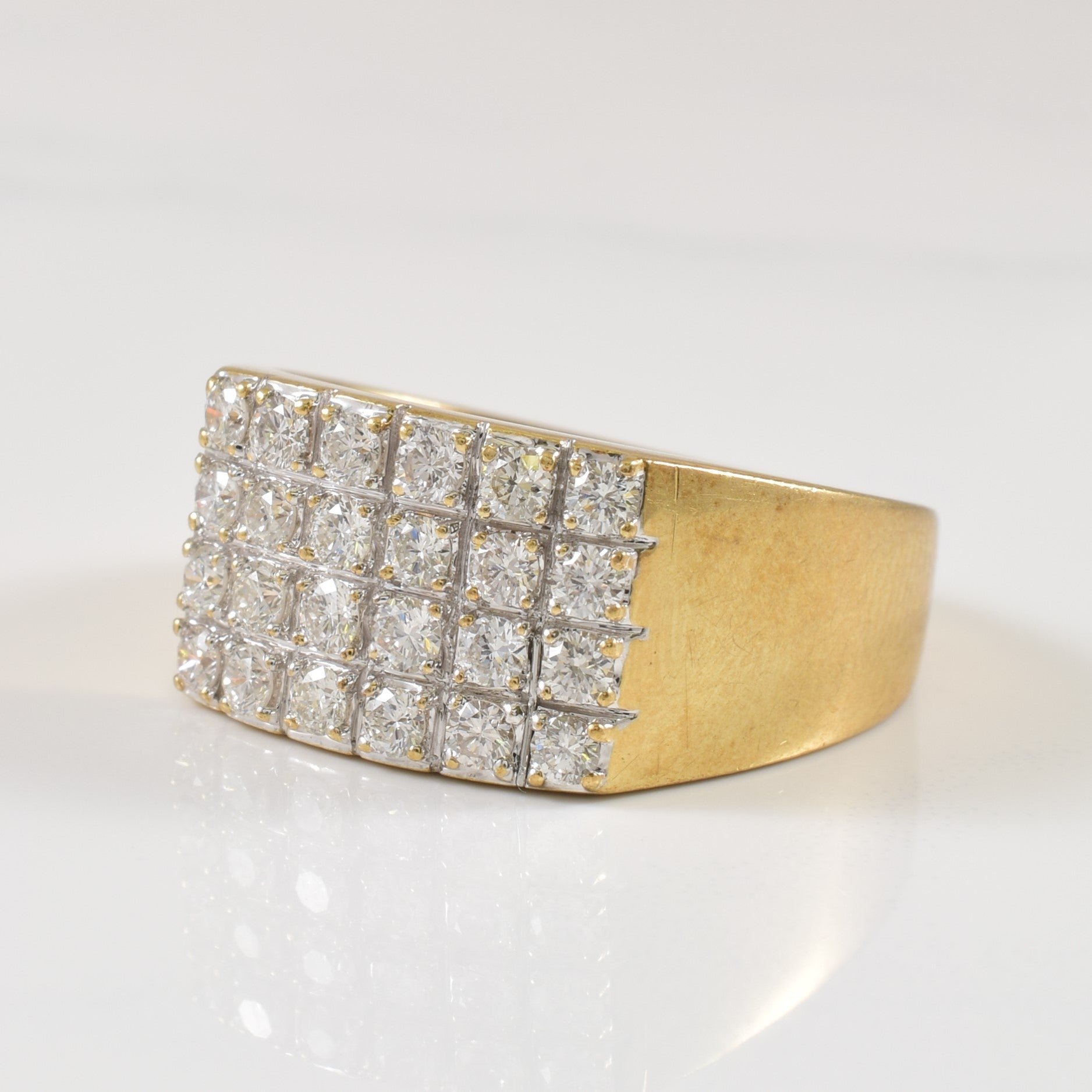 Pave Set Diamond Grid Ring | 0.72ctw | SZ 10.25 |