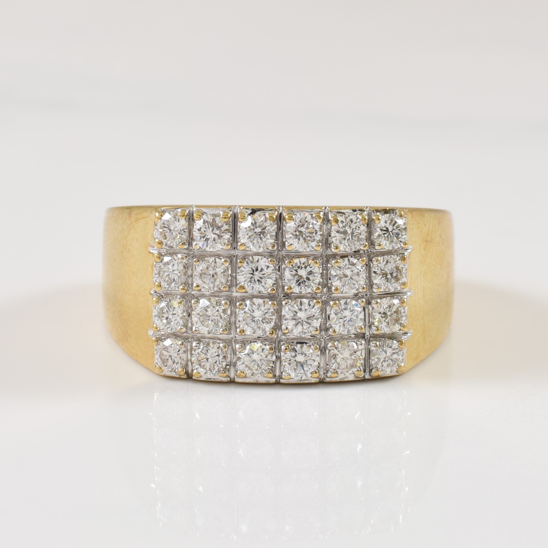 Pave Set Diamond Grid Ring | 0.72ctw | SZ 10.25 |