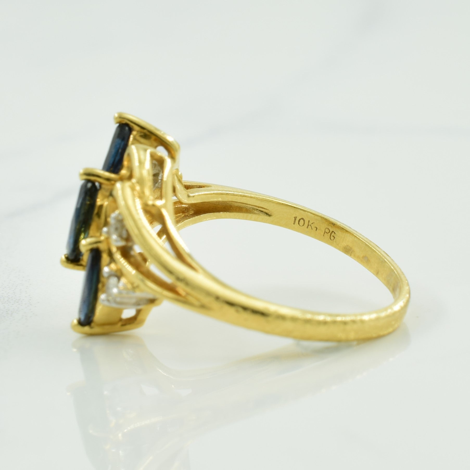 Sapphire & Diamond Bypass Ring | 0.75ctw, 0.06ctw | SZ 5.5 |