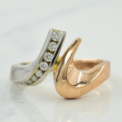 Two Tone Diamond Bypass Ring | 0.10ctw | SZ 6.25 |