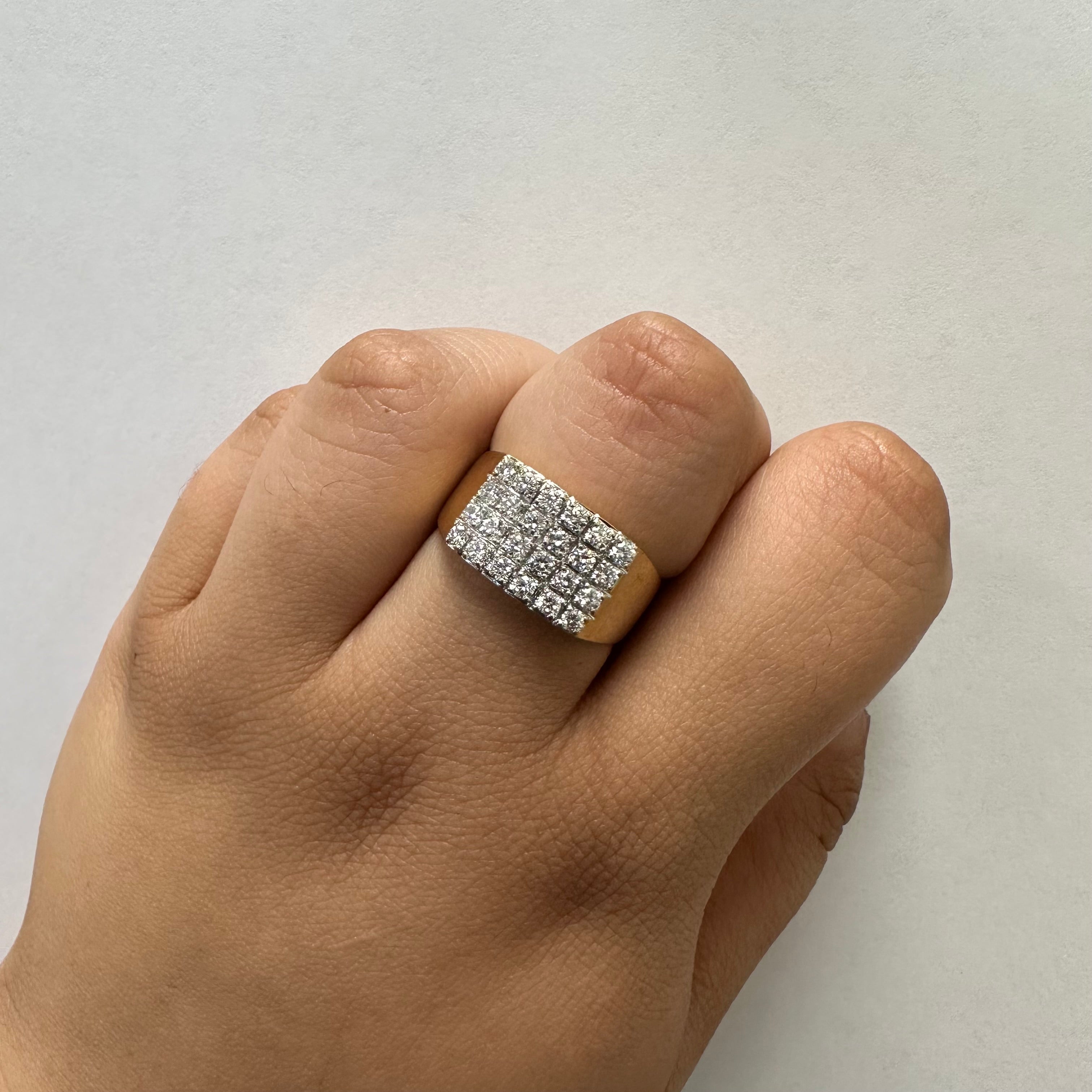 Pave Set Diamond Grid Ring | 0.72ctw | SZ 10.25 |