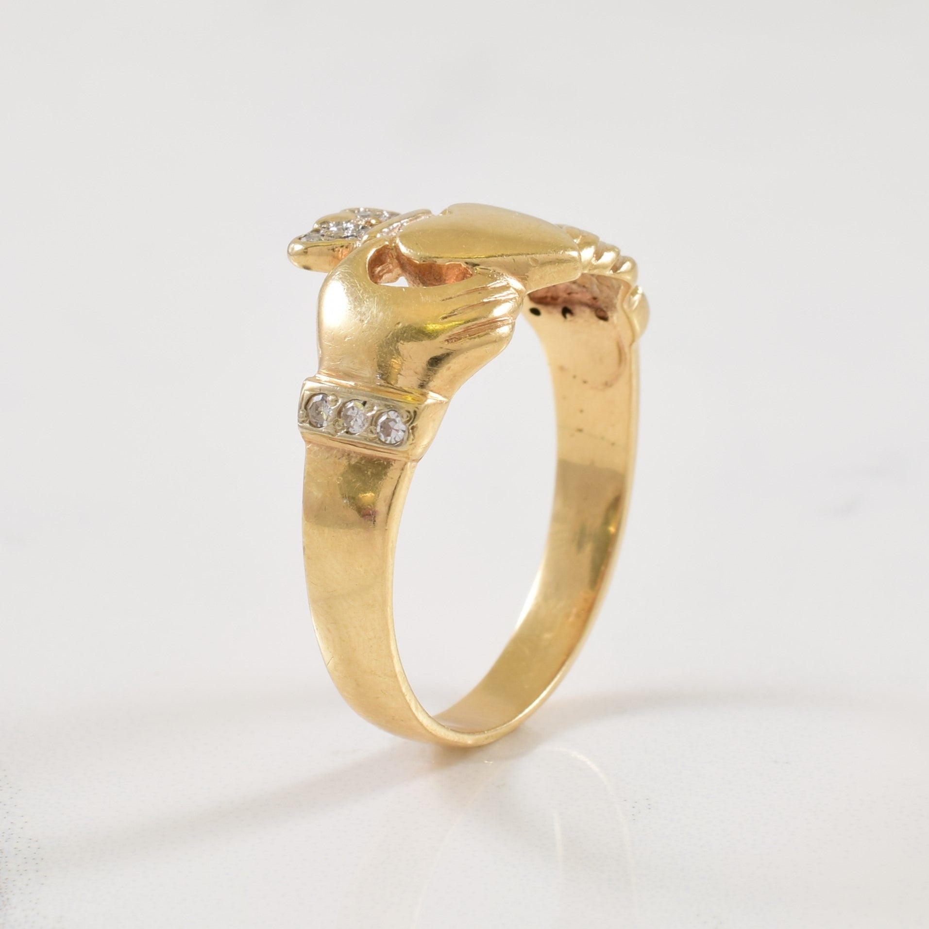 Diamond Claddagh Ring | 0.09ctw | SZ 10.5 |