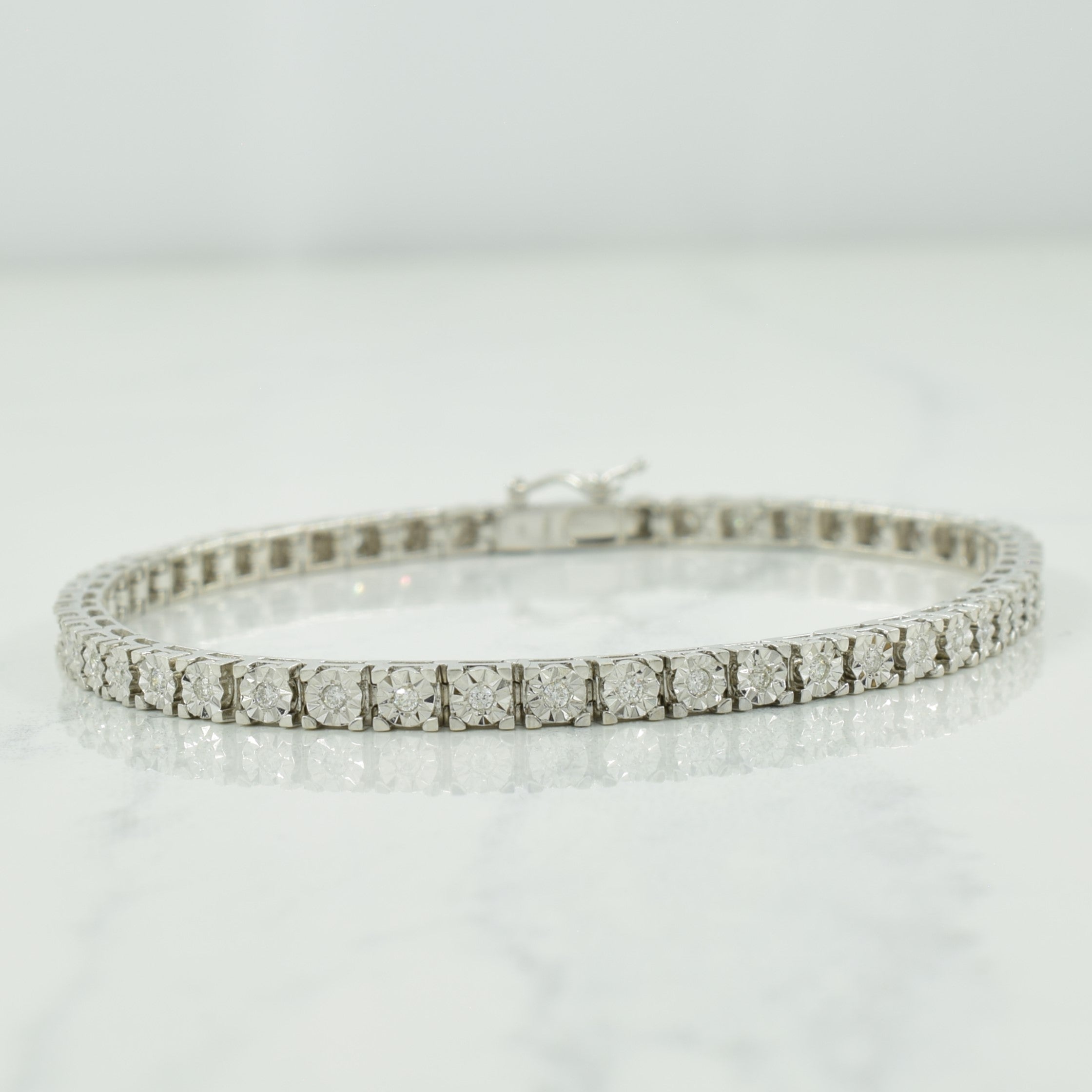 14k White Gold Diamond Tennis Bracelet | 0.52ctw | 7.25" |