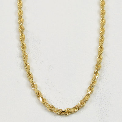 10k Yellow Gold Rope Chain | 28.25