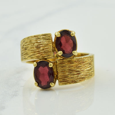 Garnet Bypass Ring | 2.00ctw | SZ 5.5 |