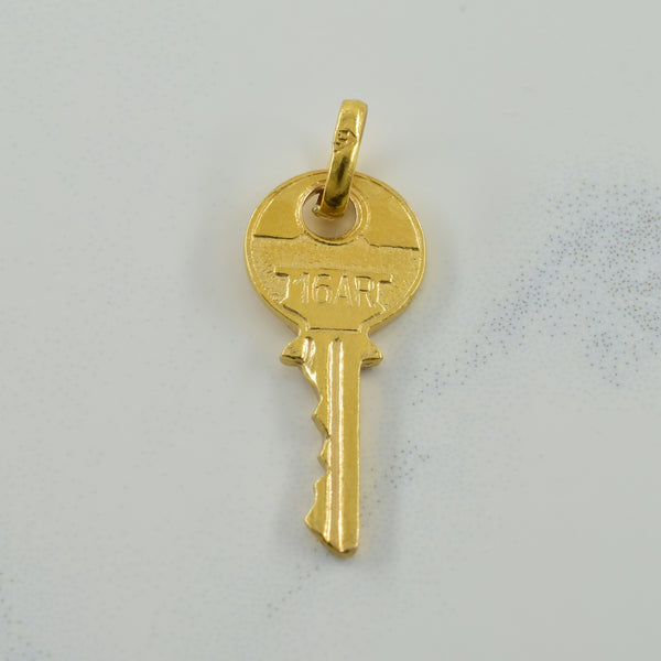 10k Yellow Gold Key Charm |