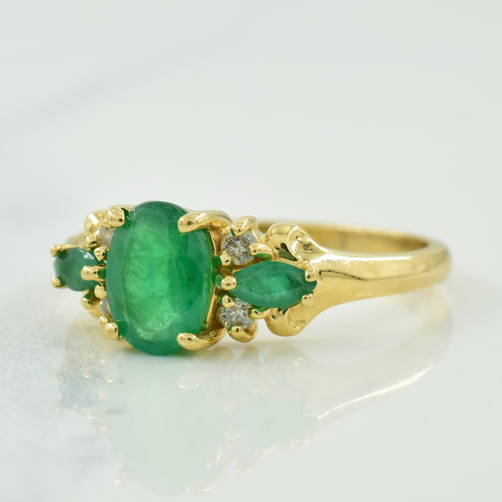 Emerald & Diamond Ring | 0.75ctw, 0.06ctw | SZ 6.75 |