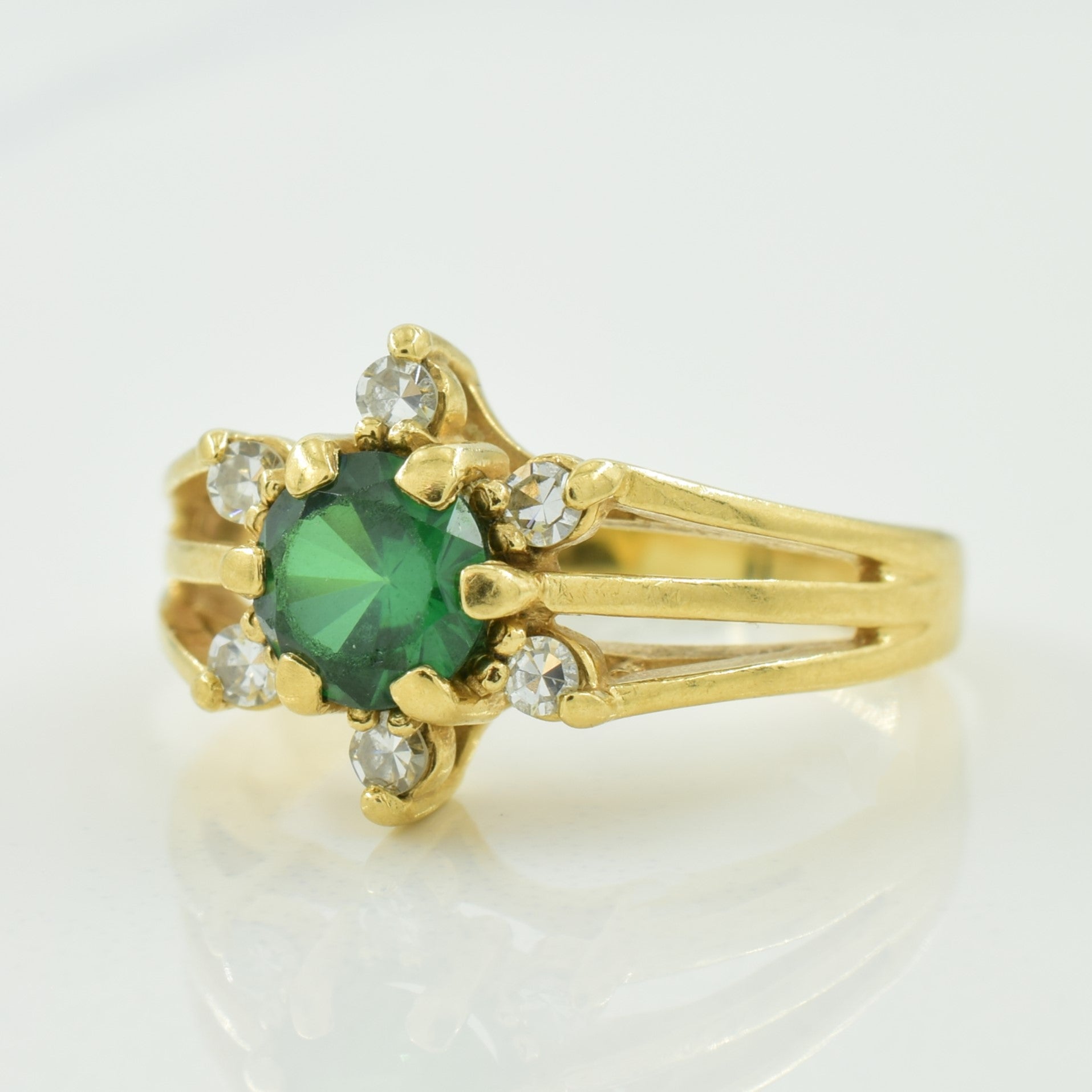 Synthetic Spinel Triplet & Diamond Ring | 0.50ct, 0.12ctw | SZ 4.5 |