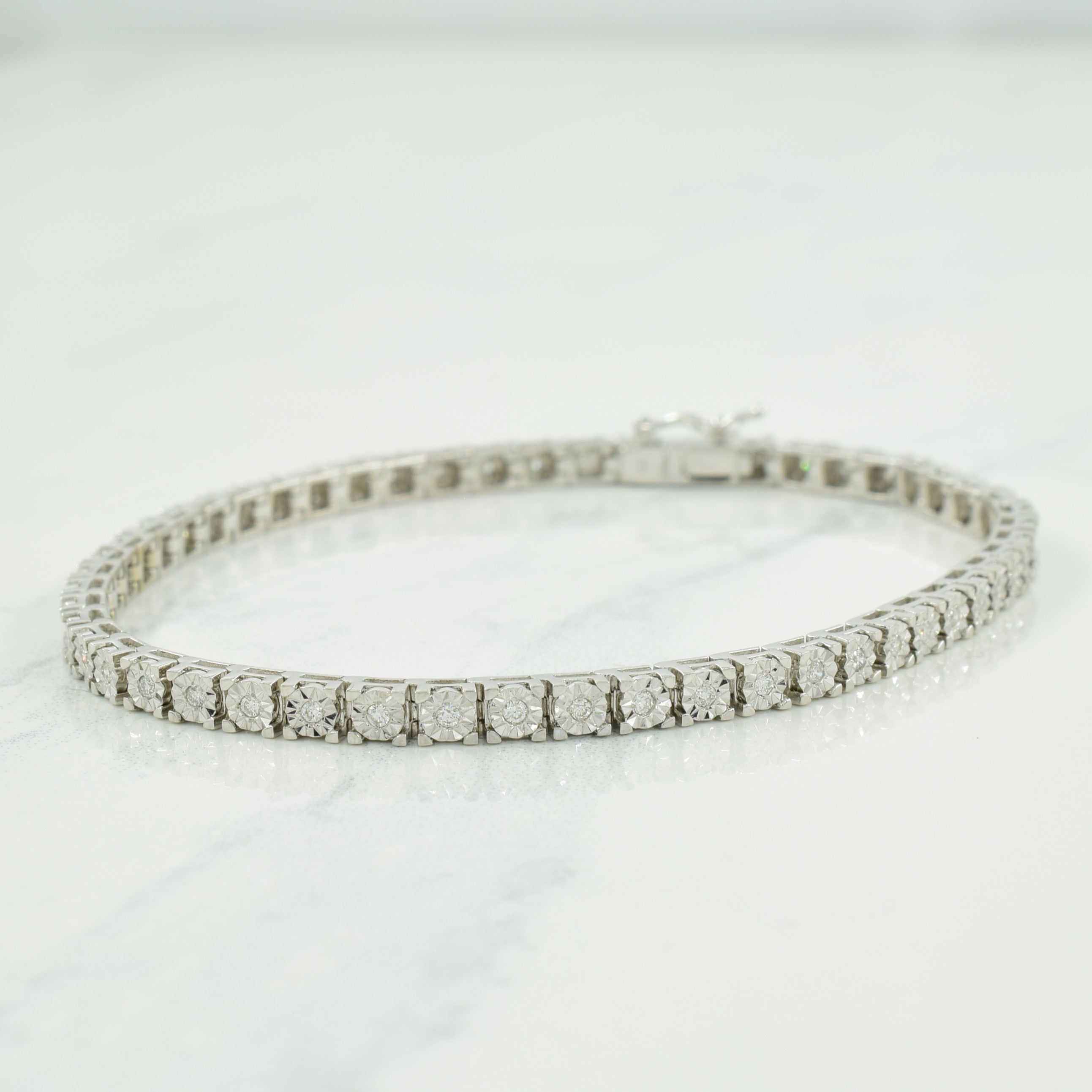 14k White Gold Diamond Tennis Bracelet | 0.52ctw | 7.25" |