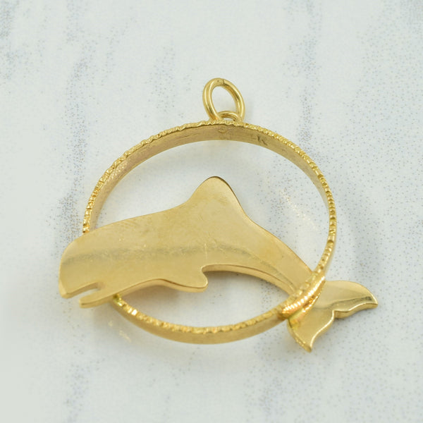 14k Yellow Gold Orca Charm |