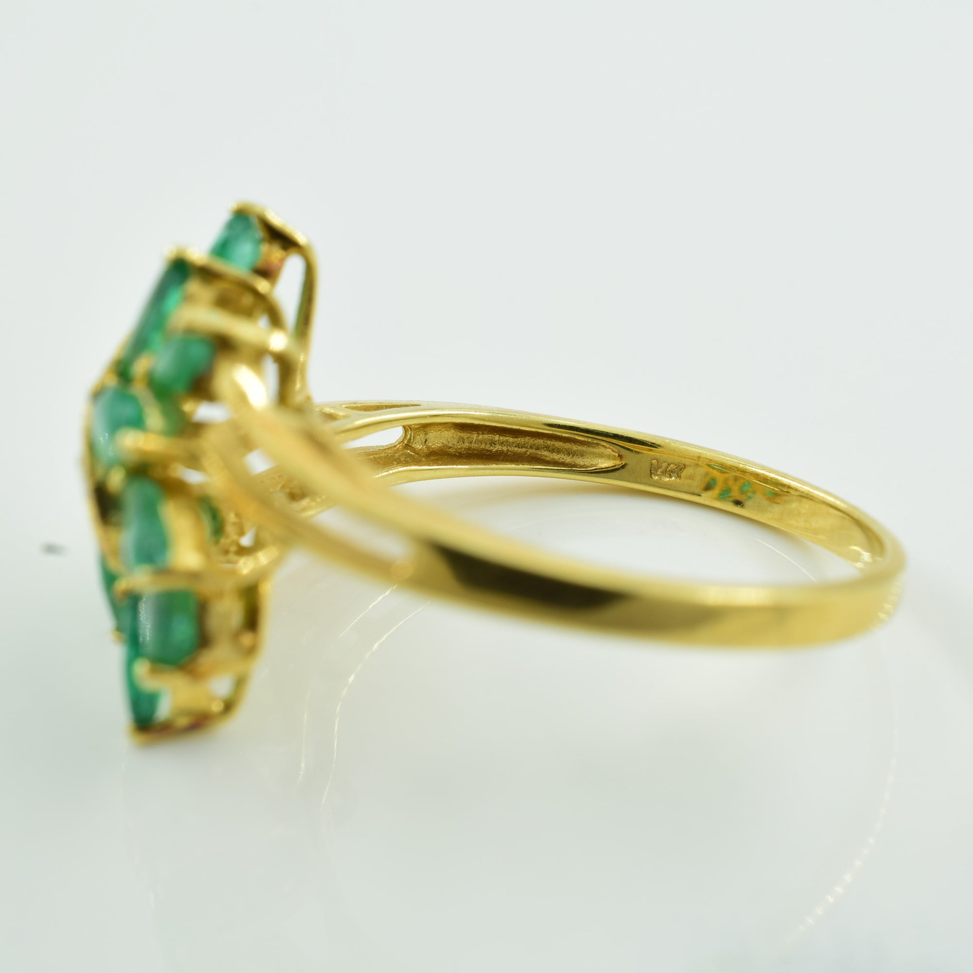 Emerald & Diamond Bypass Ring | 0.50ctw, 0.05ctw | SZ 6.5 |