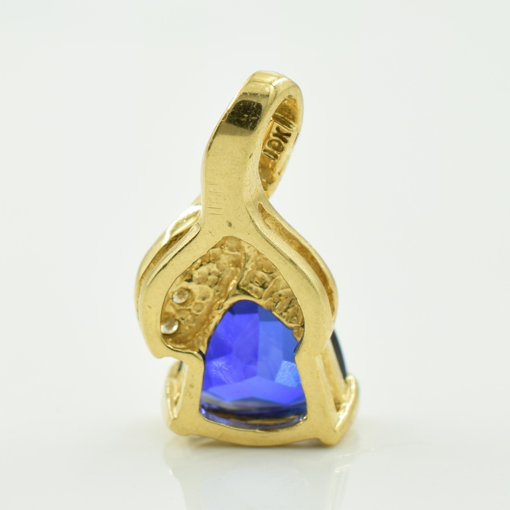 Synthetic Blue Sapphire & Diamond Pendant | 1.80ct, 0.02ctw |