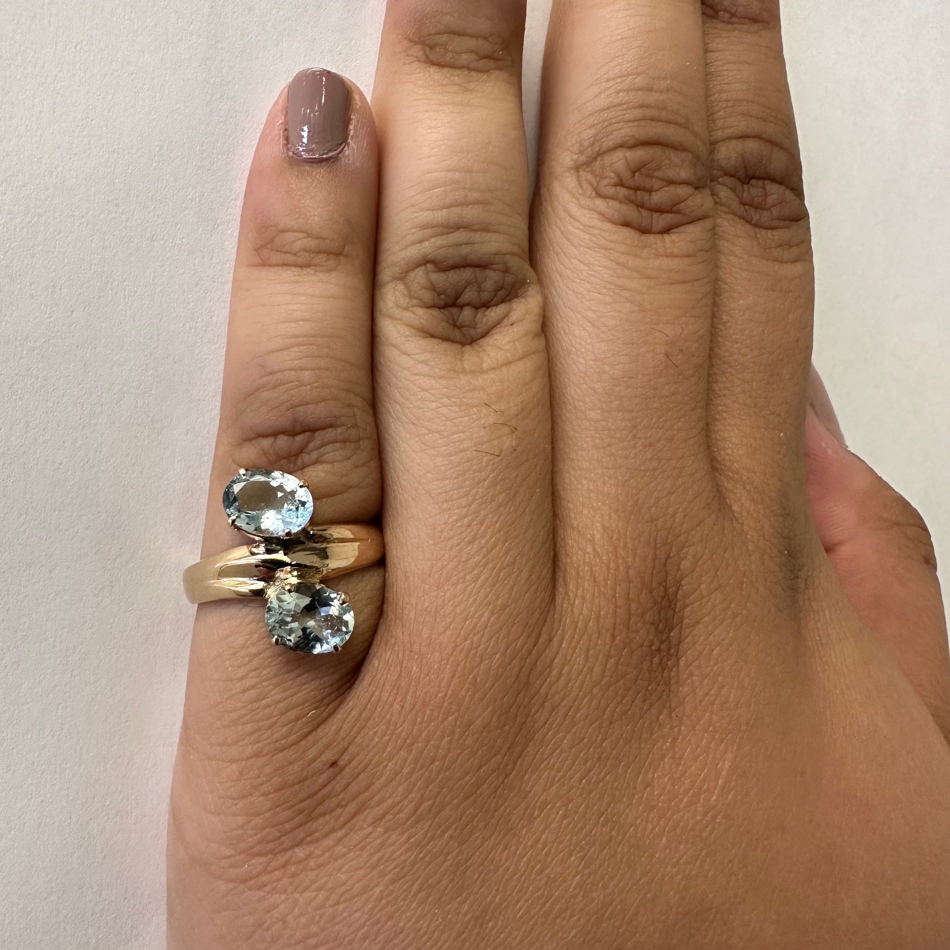Aquamarine Bypass Ring | 2.00ctw | SZ 7 |