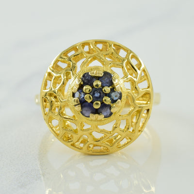 Blue Sapphire Cocktail Ring | 0.28ctw | SZ 5.25 |