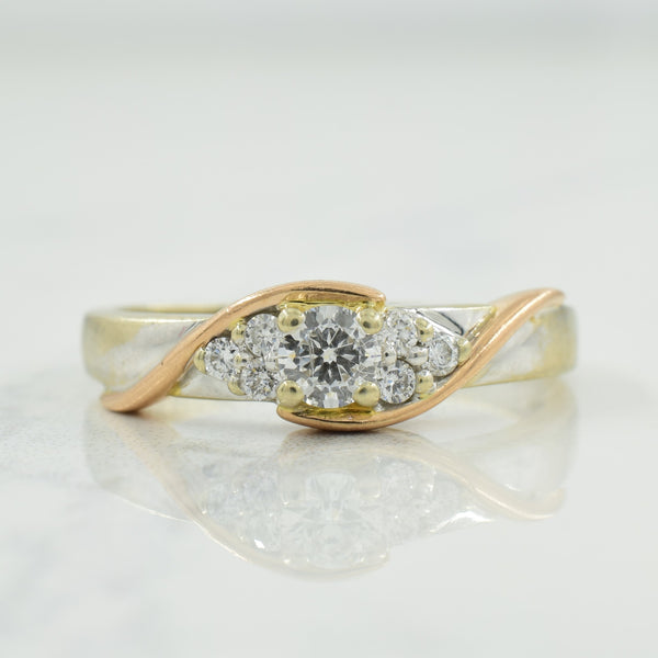 Two Tone Gold Diamond Ring | 0.36ctw | SZ 9 |