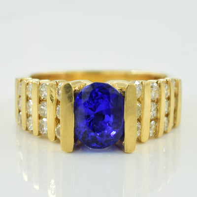 Tanzanite with Diamond Accents Ring | 1.60ct, 0.72ctw | SZ 7 |