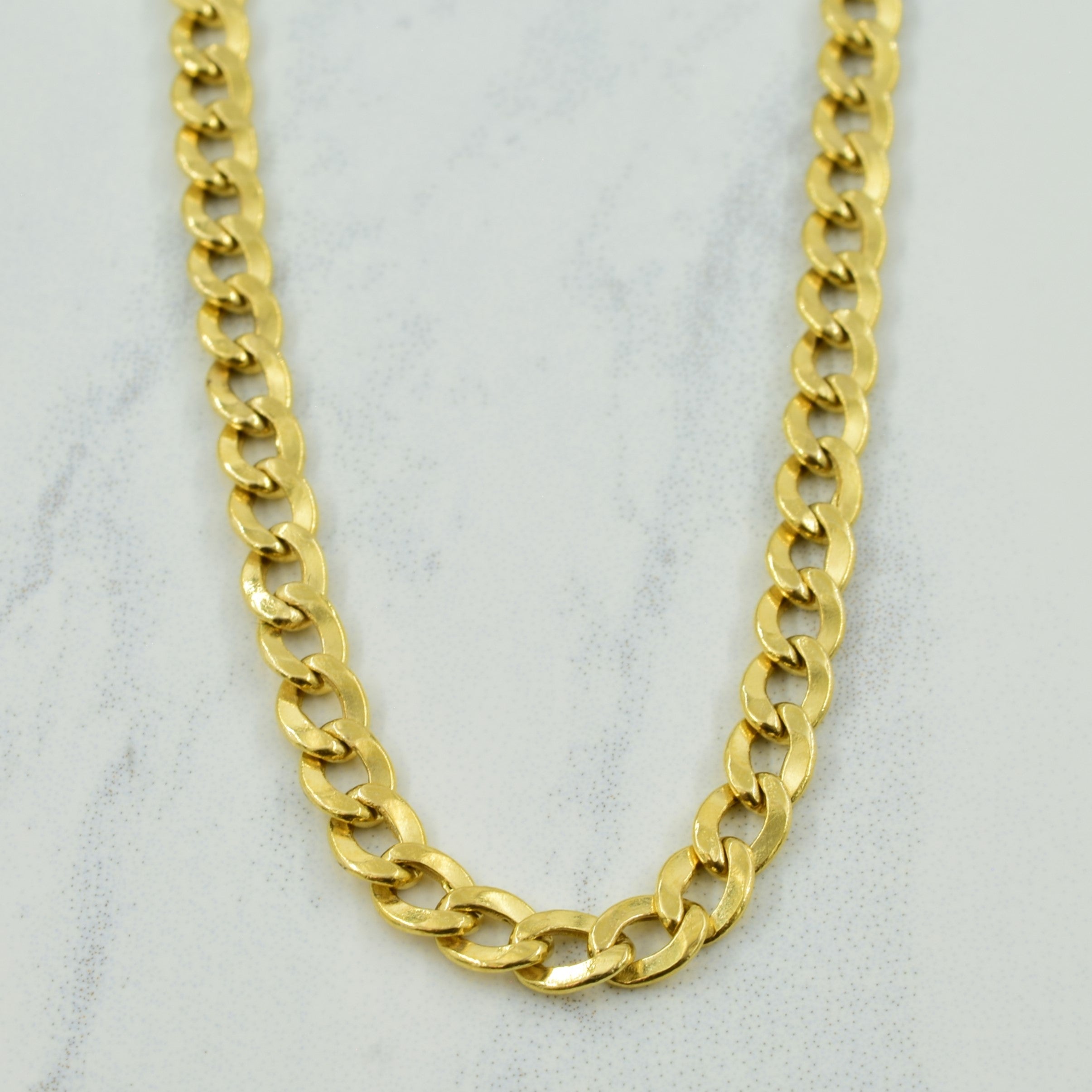 18k Yellow Gold Italian Hallmark Curb Chain | 24.5" |