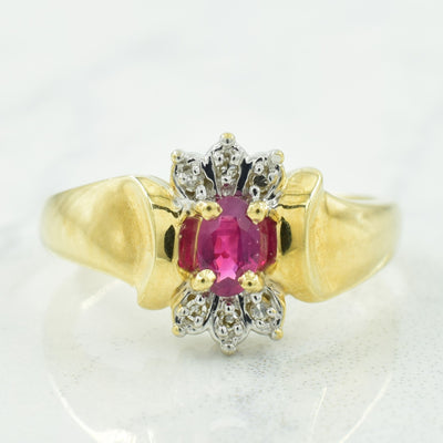 Ruby & Diamond Ring | 0.24ct, 0.03ctw | SZ 5.75 |