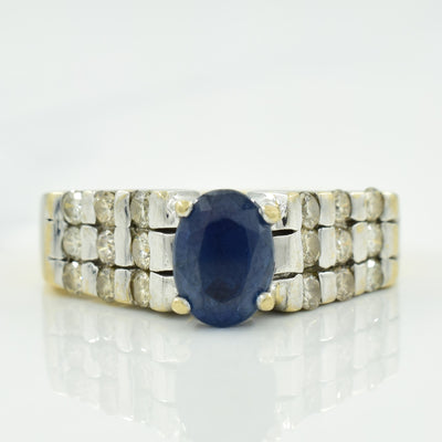 Blue Sapphire & Diamond Ring | 1.30ct, 0.53ctw | SZ 7.5 |