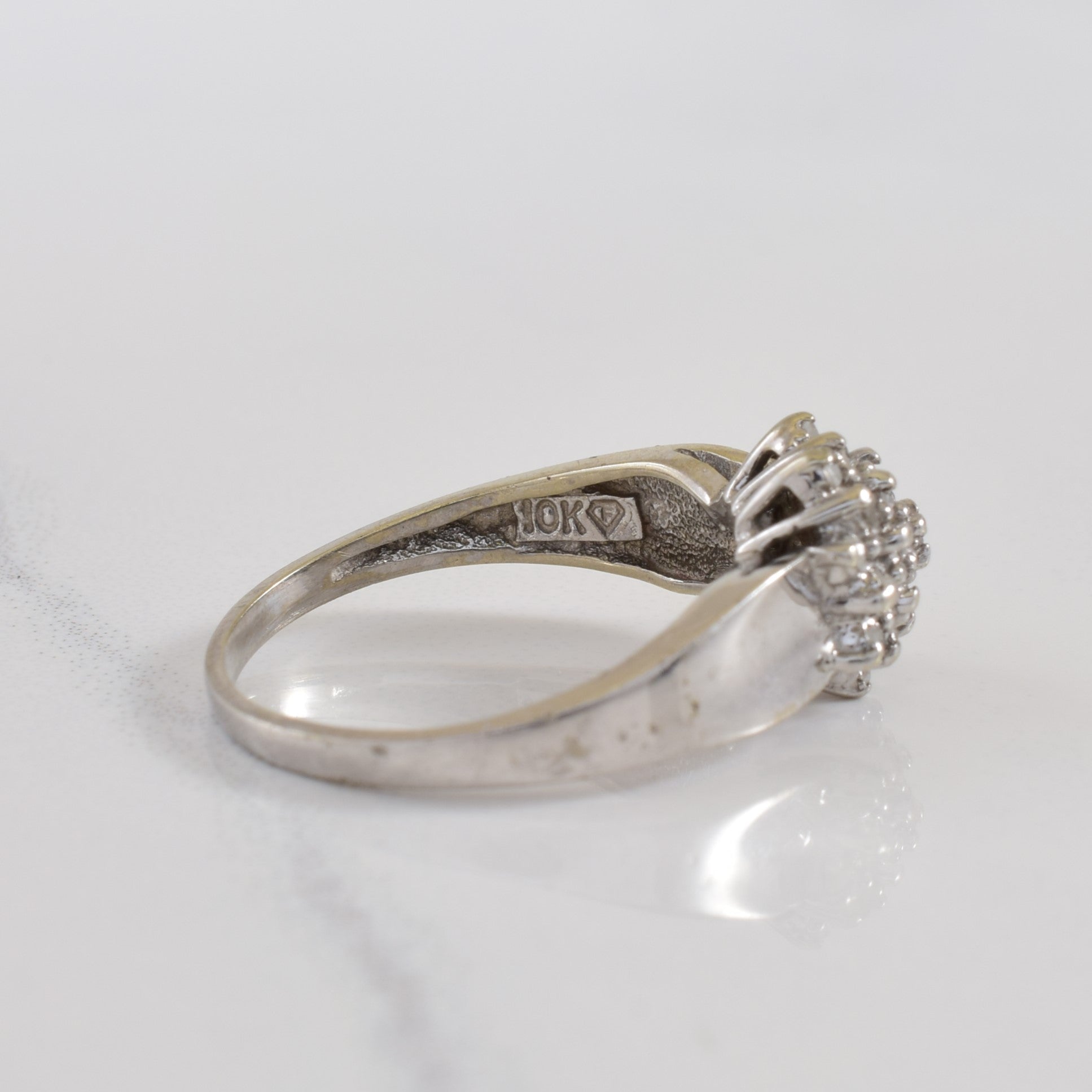 Bague sertie de diamants | 0,12 ct | Taille 4,75 | 