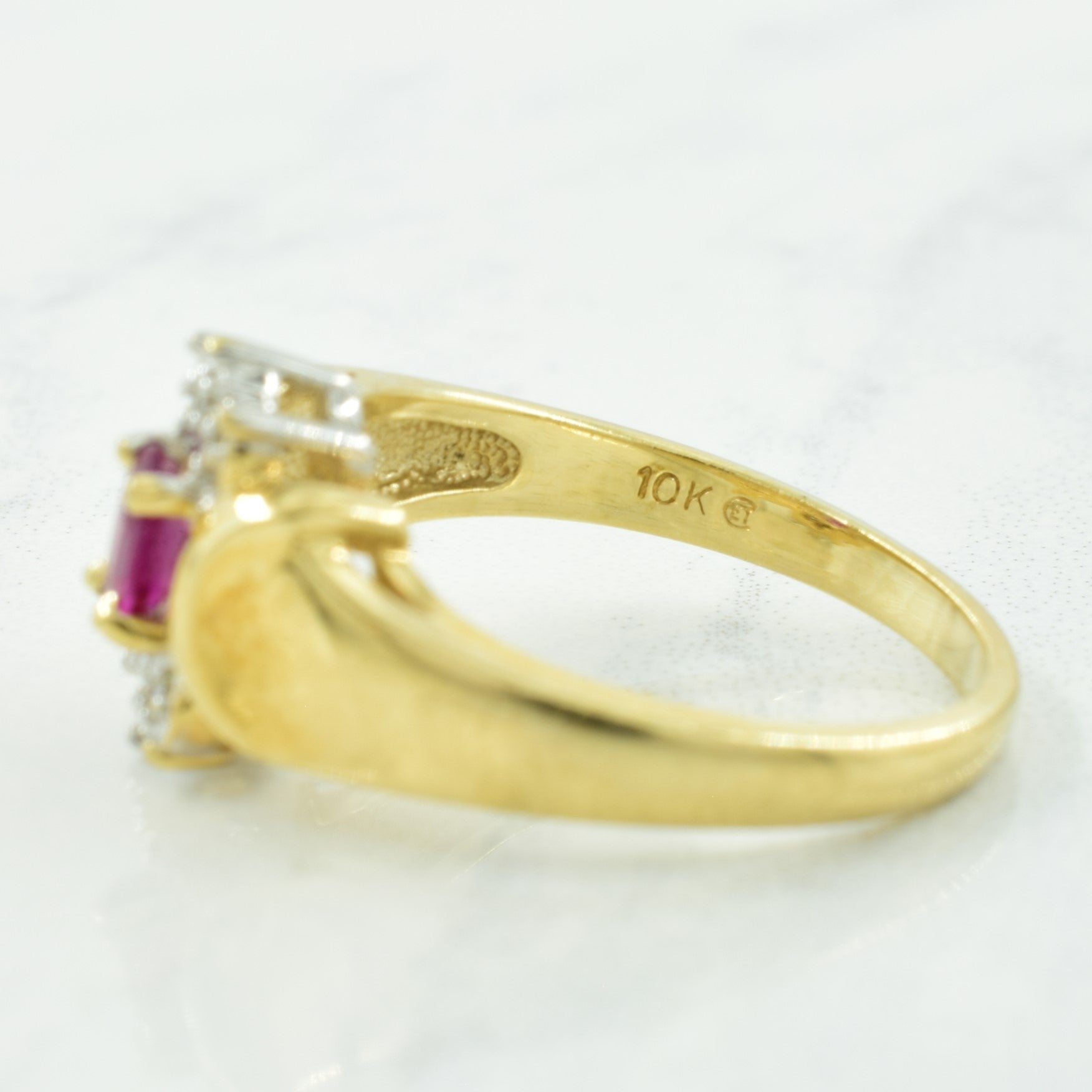 Ruby & Diamond Ring | 0.24ct, 0.03ctw | SZ 5.75 |