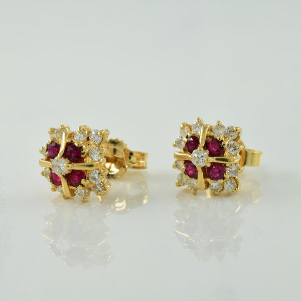 Ruby & Diamond Earrings | 0.50ctw, 0.40ctw |