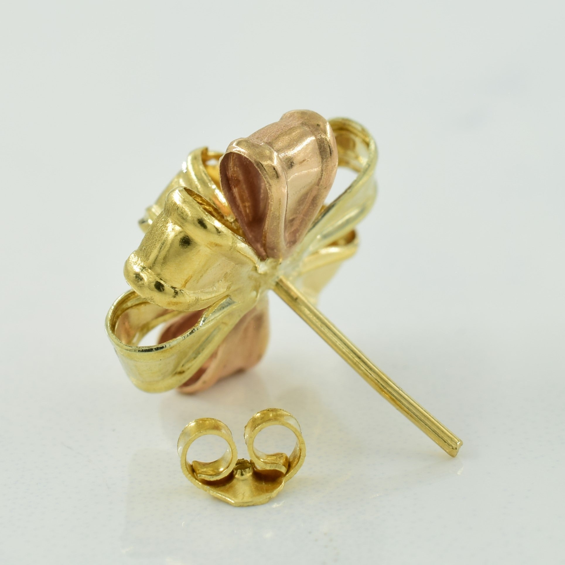 14k Yellow & Rose Gold Stud Earrings |