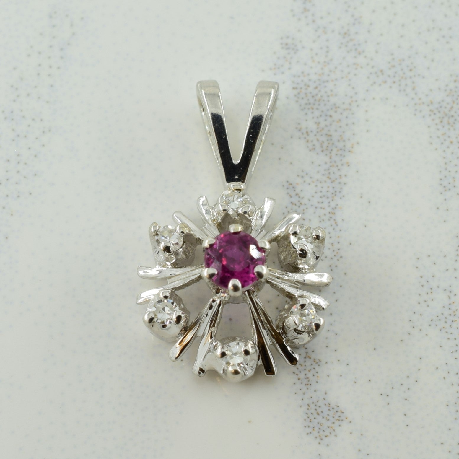 Ruby & Diamond Pendant & Earring Set | 0.21ctw, 0.09ctw |