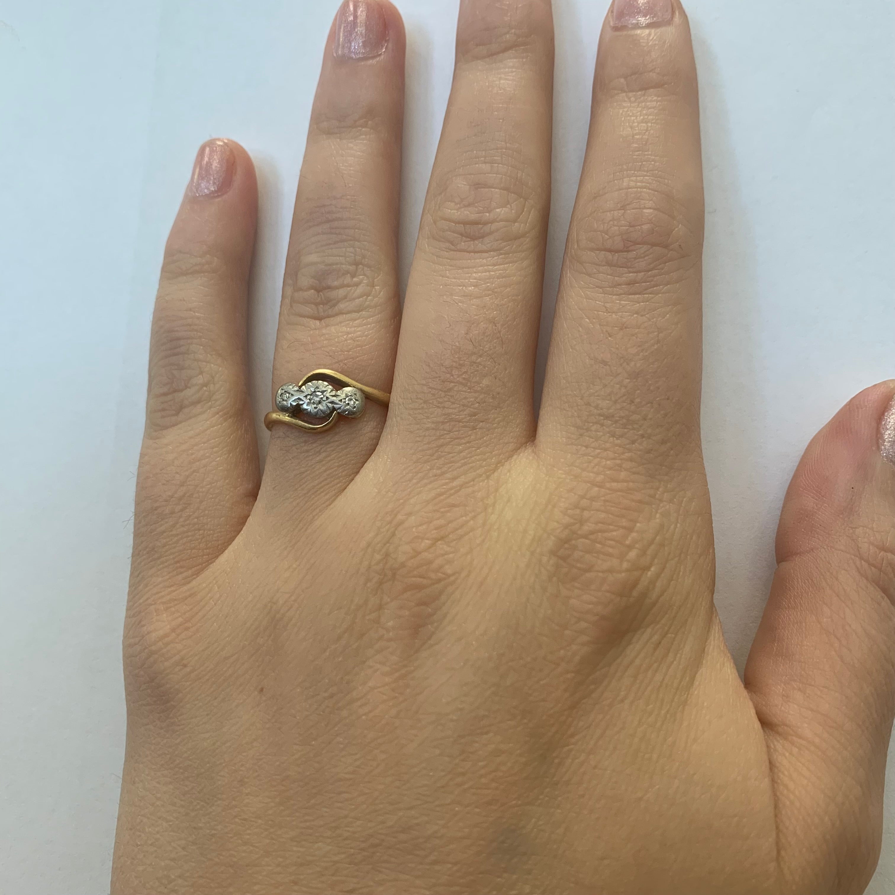 Diamond Bypass Ring | 0.03ctw | SZ 6.25 |