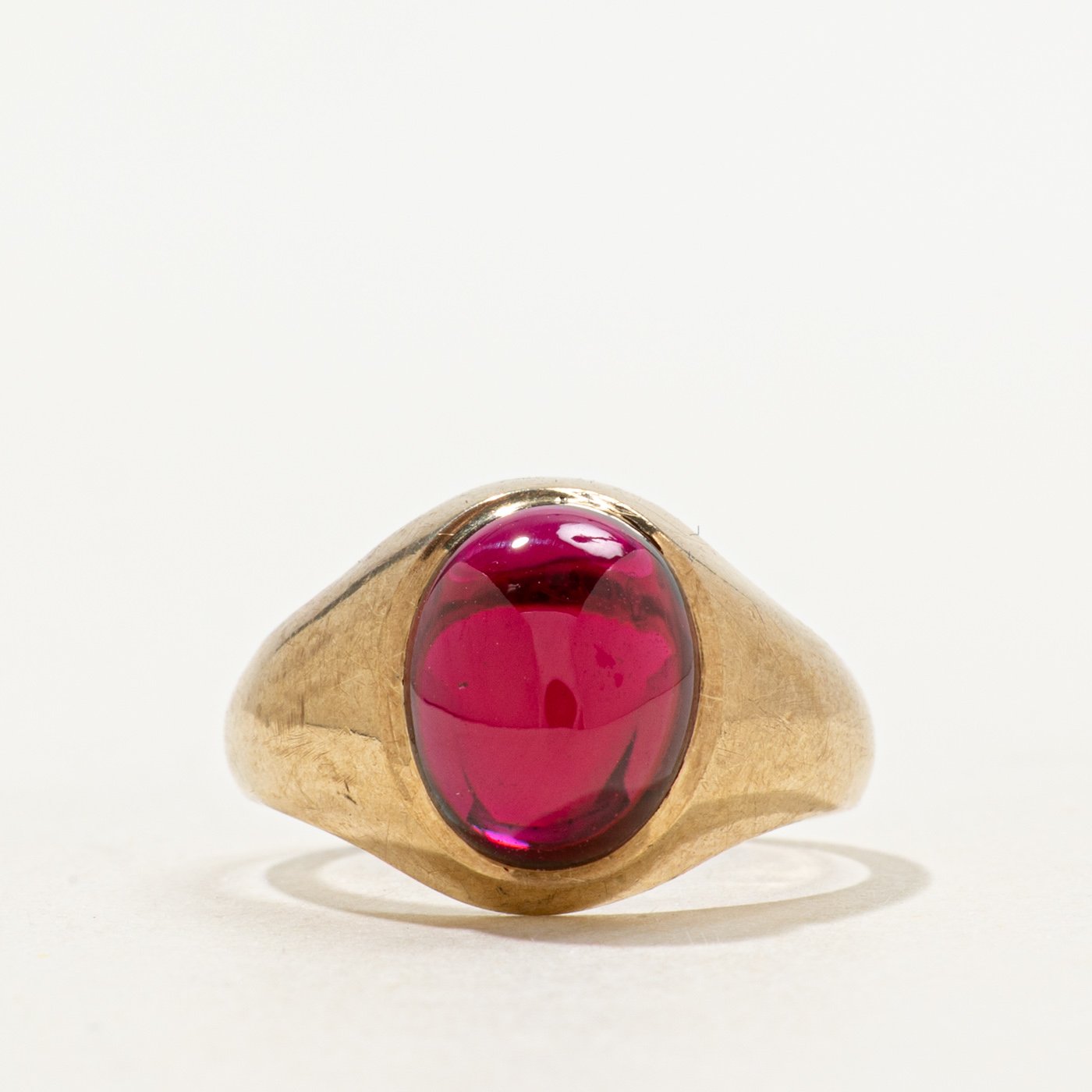 1970s 9K Ring with Synthetic Ruby