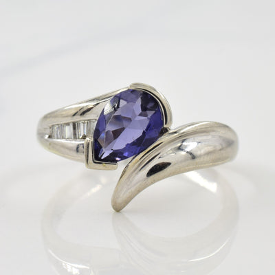 Iolite & Diamond Bypass Ring | 0.86ct, 0.08ctw | SZ 9.5 |