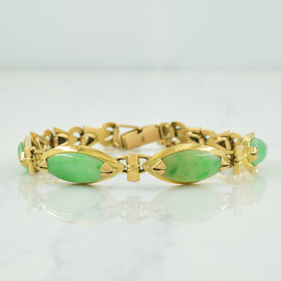 Jadeite Marquise Cabochon Bracelet | 10.00ctw | 7