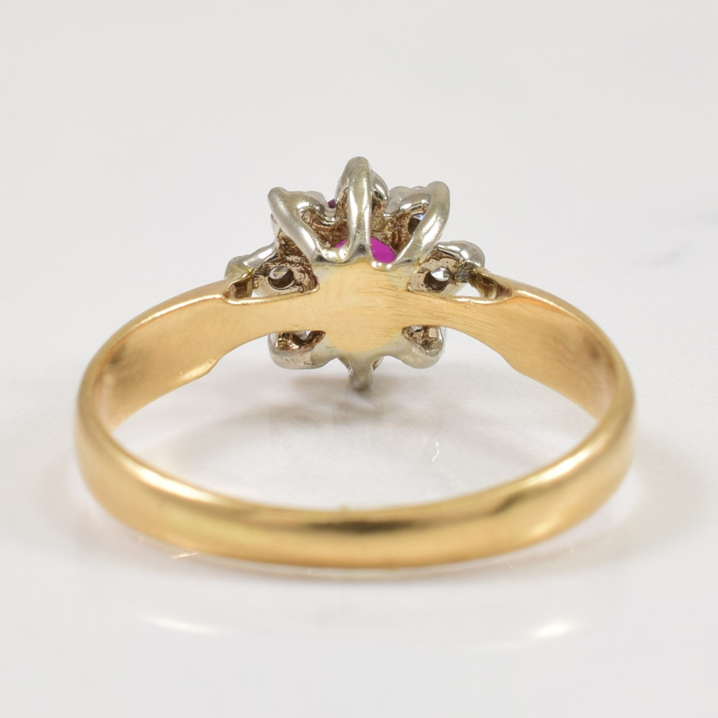 Ruby & Diamond Cluster Ring | 0.30ct, 0.07ctw | SZ 6 |