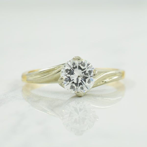 Solitaire Diamond Bypass Ring | 0.79ct | SZ 7.75 |