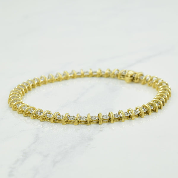 14k Yellow Gold Diamond Bracelet | 0.47ctw | 7