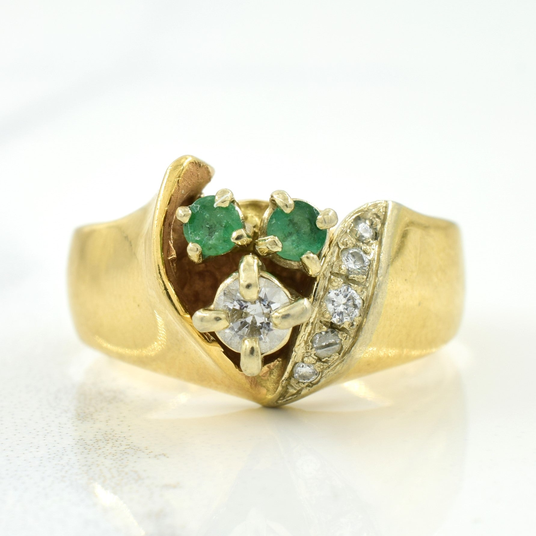 Diamond & Emerald Ring | 0.18ctw, 0.12ctw | SZ 5.5 |