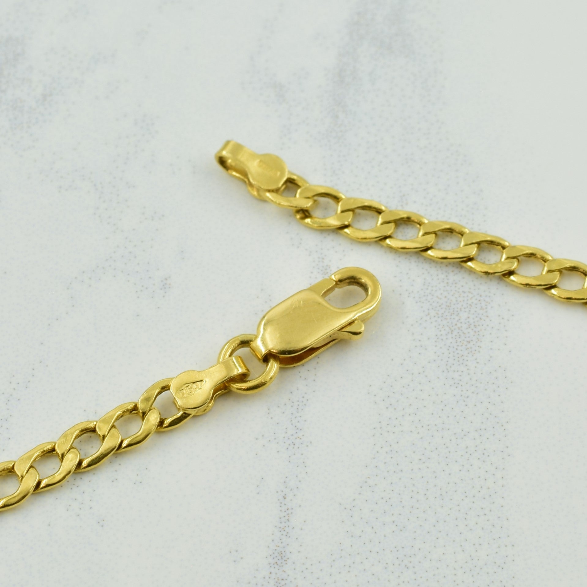 18k Yellow Gold Italian Hallmark Curb Chain | 20.5