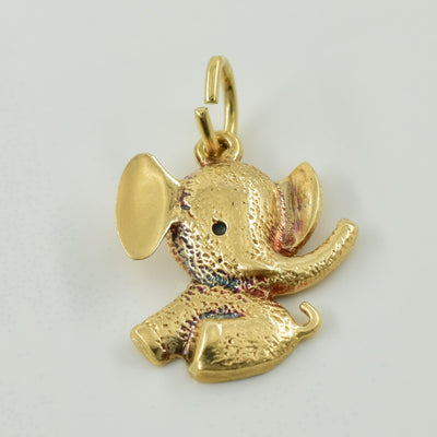 10k Yellow Gold Elephant Charm |