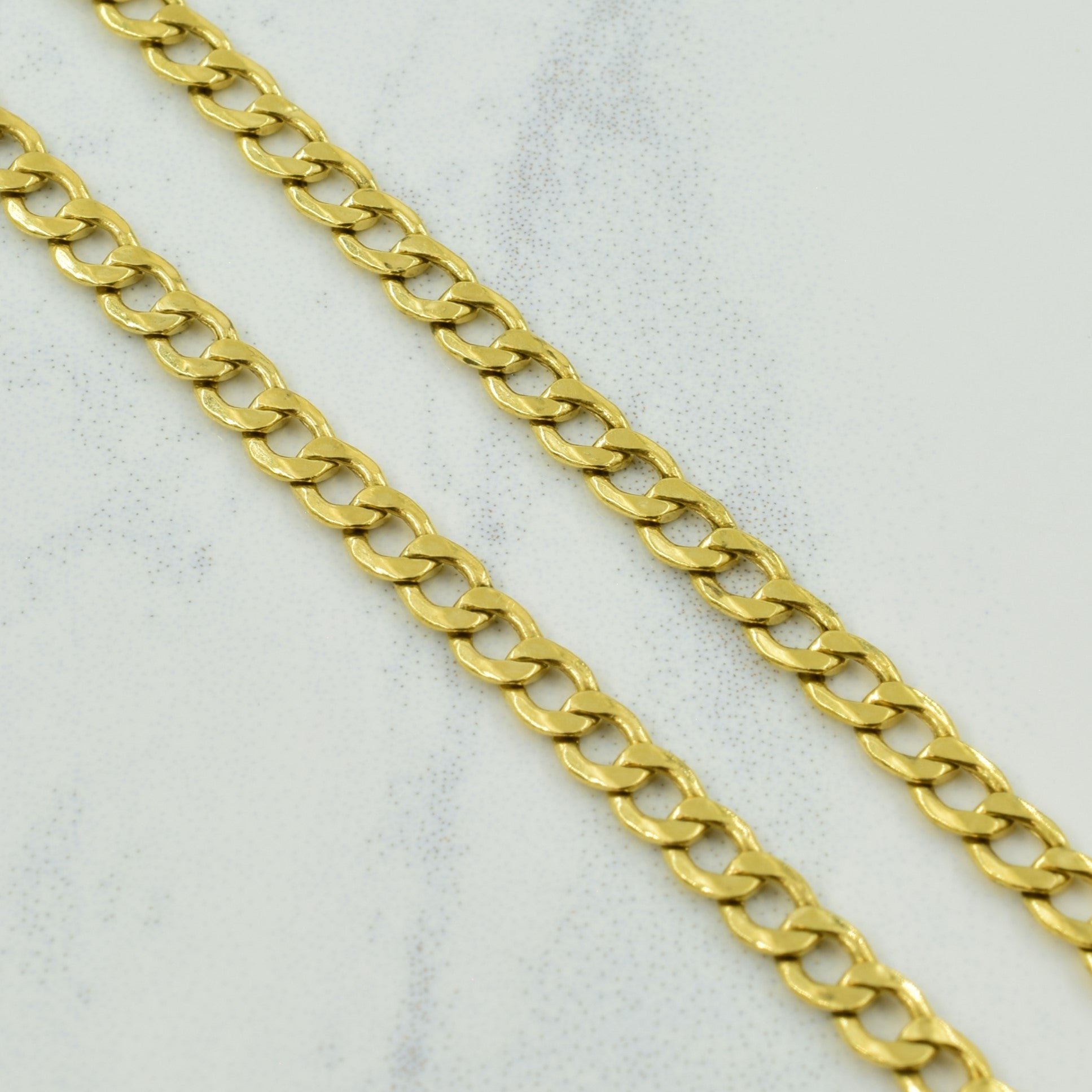 18k Yellow Gold Italian Hallmark Curb Chain | 20.5