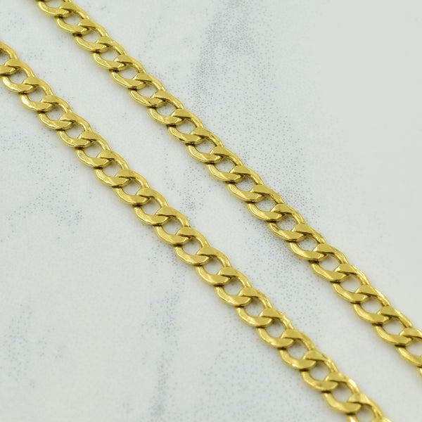 18k Yellow Gold 1968 & Later Italian Hallmark Curb Chain | 20.5
