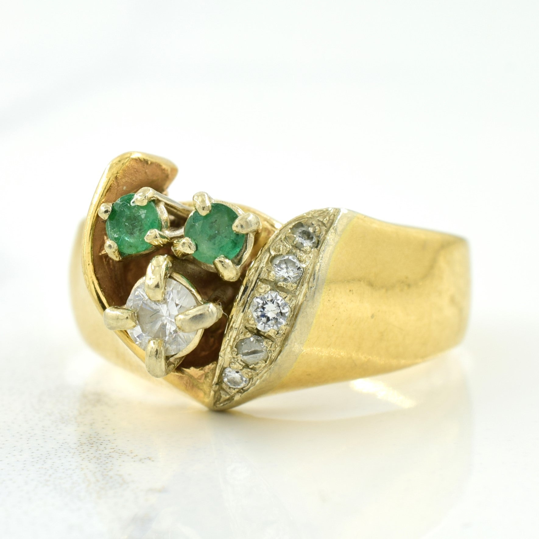 Diamond & Emerald Ring | 0.18ctw, 0.12ctw | SZ 5.5 |