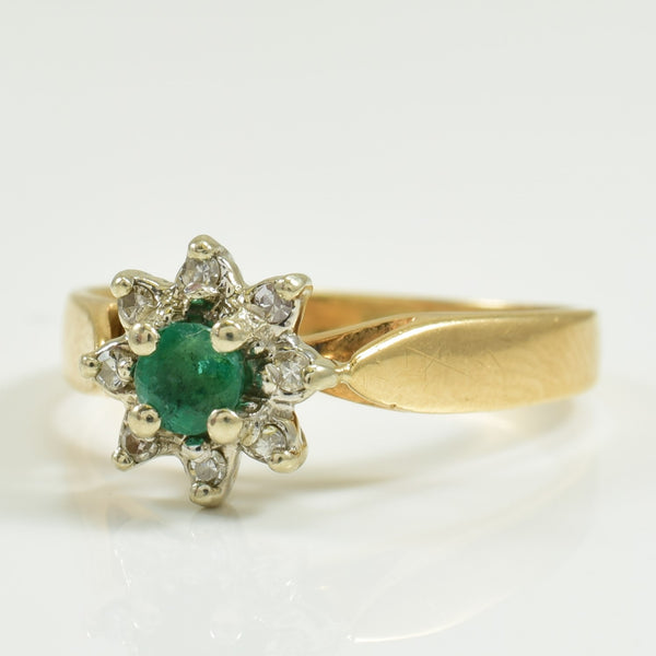 Emerald & Diamond Ring | 0.14ct, 0.06ctw | SZ 5 |