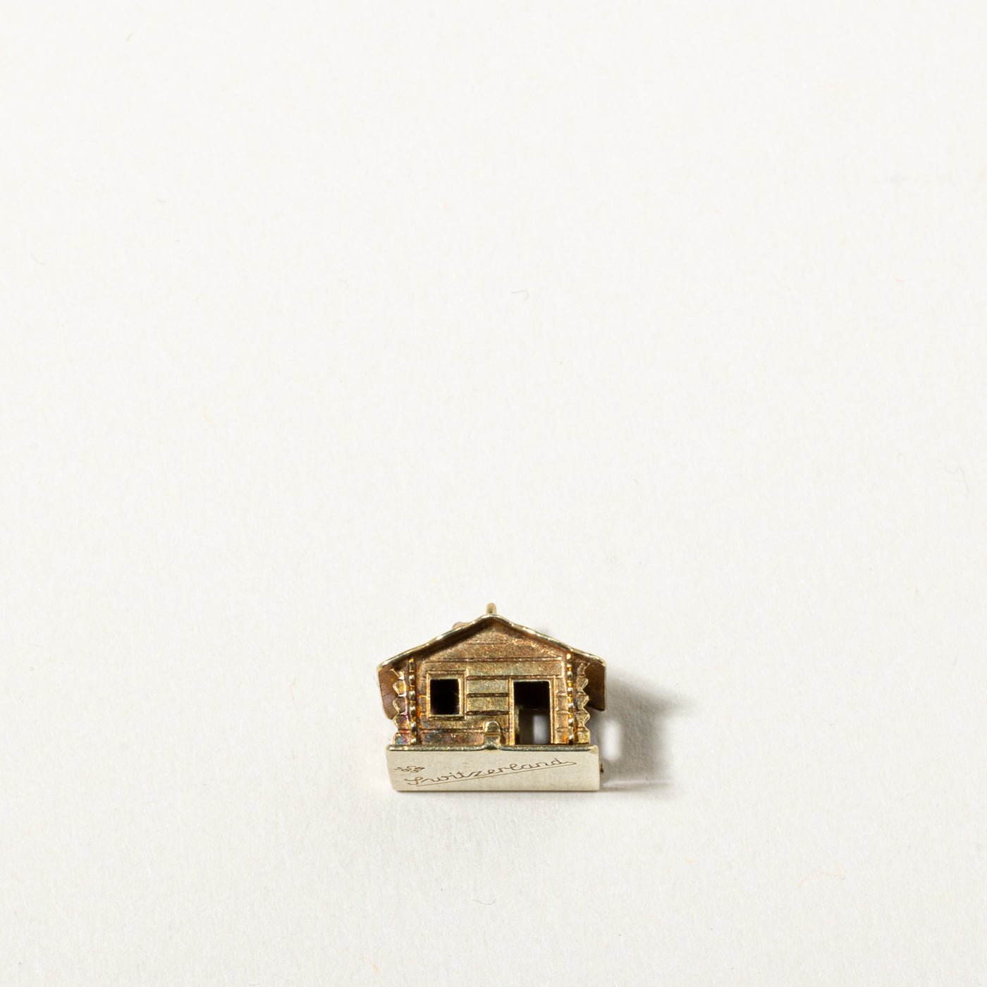 14k Yellow Gold Kinetic Log Cabin Charm